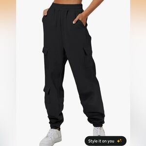 Black jogger pants with pockets fleece